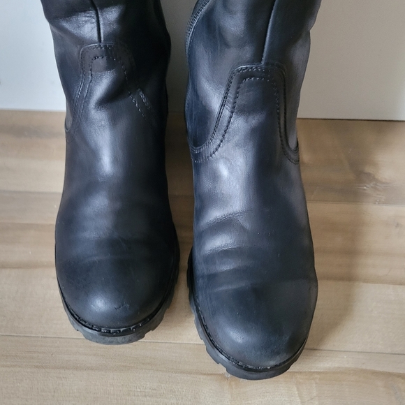 BLONDO Black Waterproof Leather Warm Tall Winter Boots - Picture 5 of 10